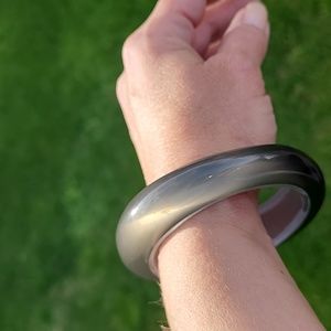 Vintage 80s Smoky Lucite Bangle Bracelet Mod Retro GoGo Translucent